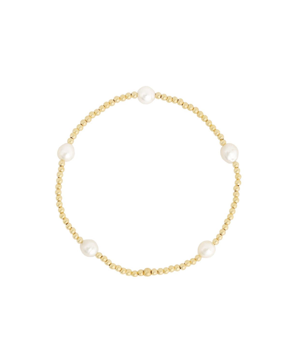 Beaded Station Small Pearl Bracelet | 2mm