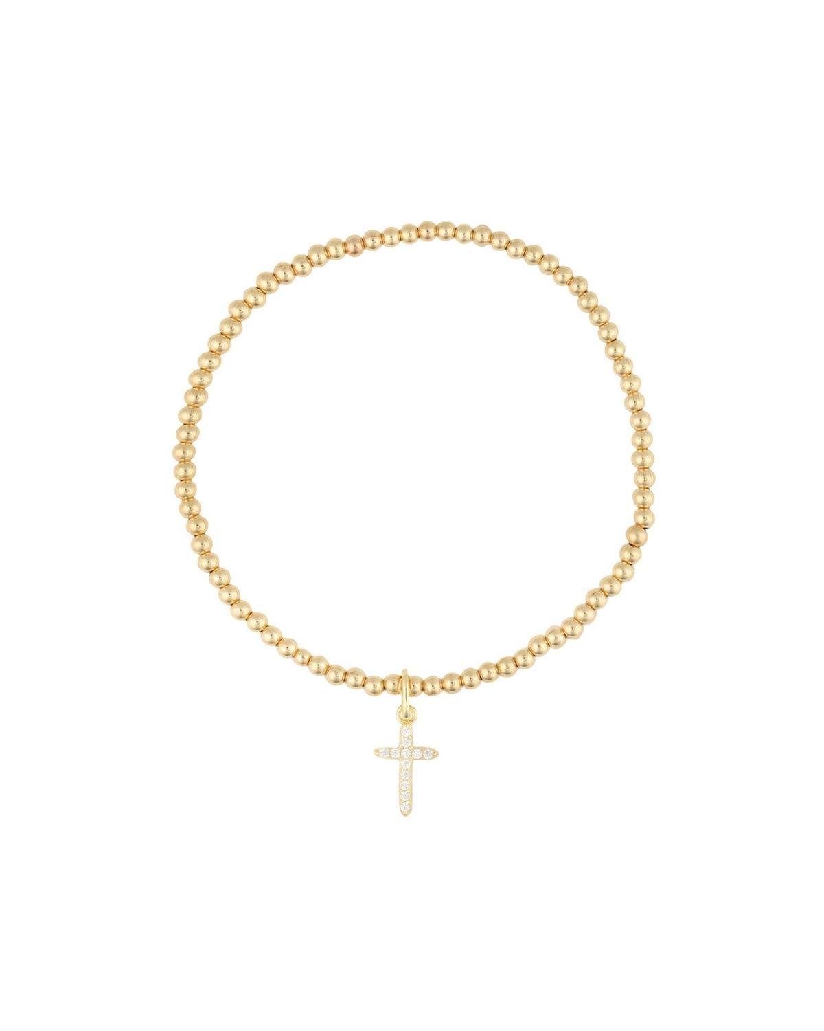 Cross Charm Beaded Bracelet | 2.5mm