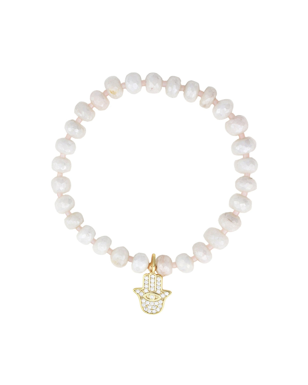 Hamsa Hand Silverite Beaded Bracelet