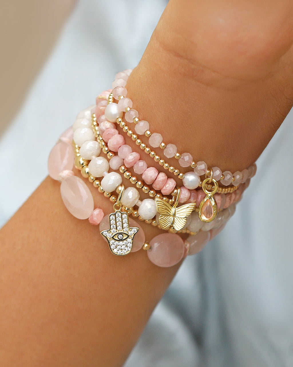 Butterfly Charm Beaded Bracelet