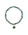 Drop Bezel Charm Beaded Bracelet | 4mm