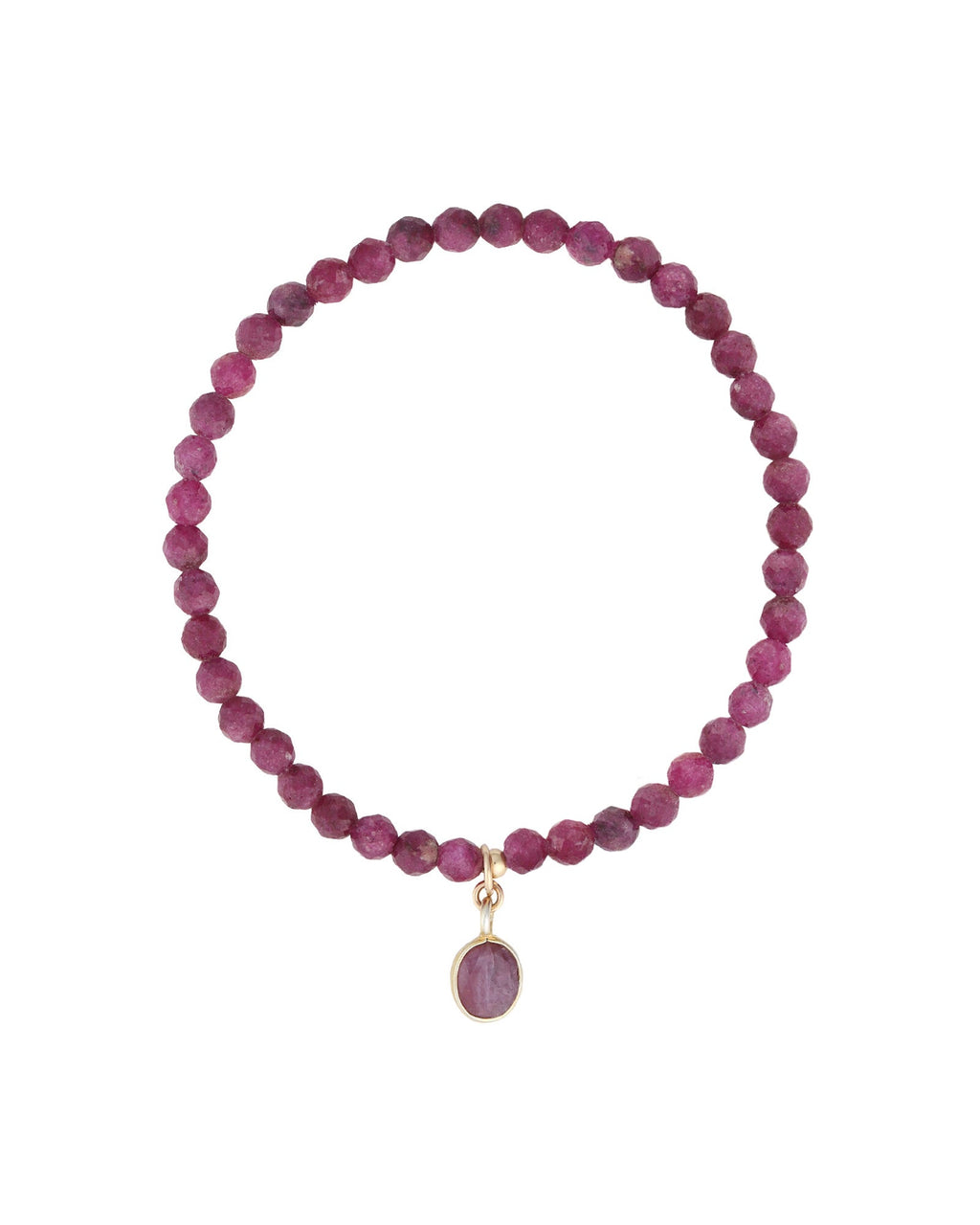 Drop Bezel Charm Beaded Bracelet | 4mm