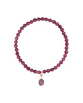 Drop Bezel Charm Beaded Bracelet | 4mm