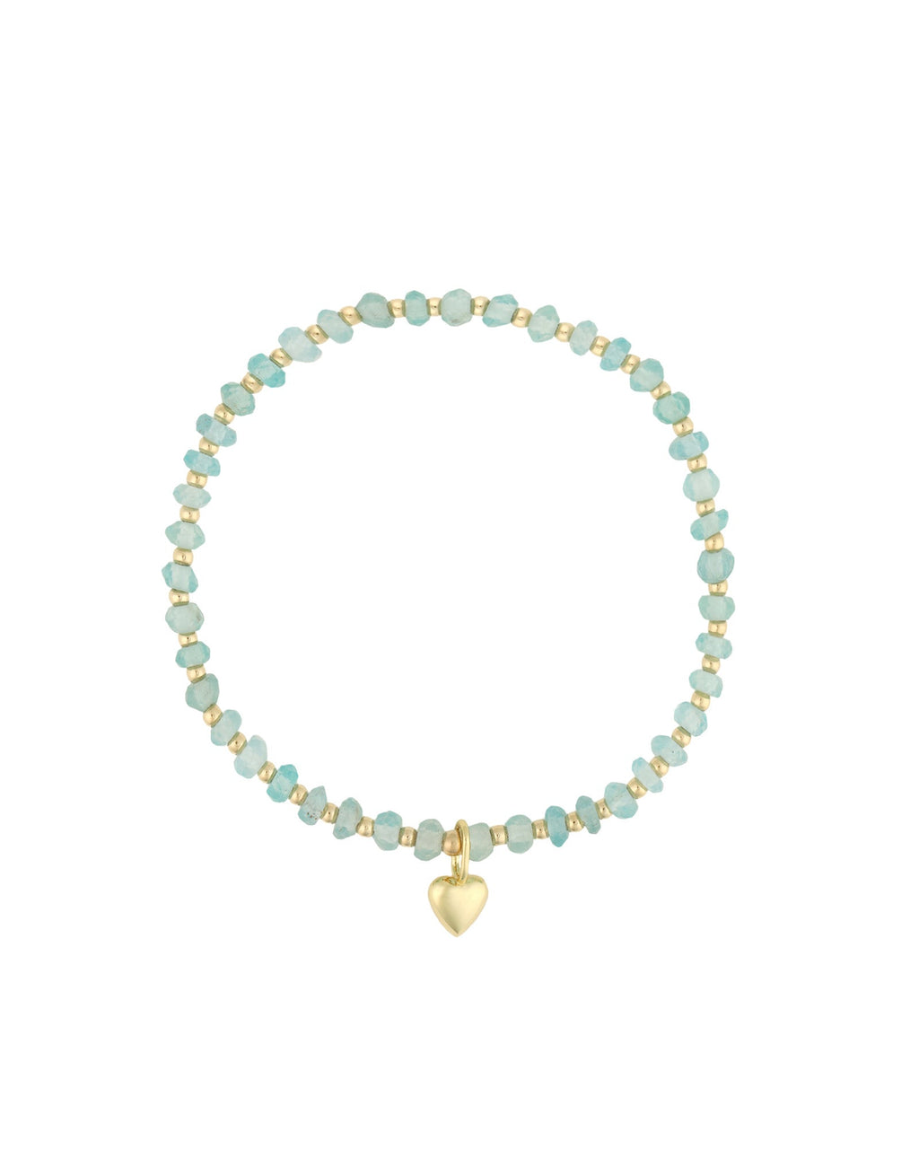 Heart Charm Beaded Apatite Bracelet
