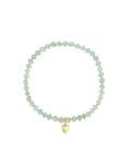 Heart Charm Beaded Apatite Bracelet