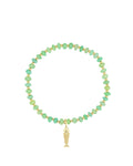 Fish Charm Beaded Chrysoprase Bracelet