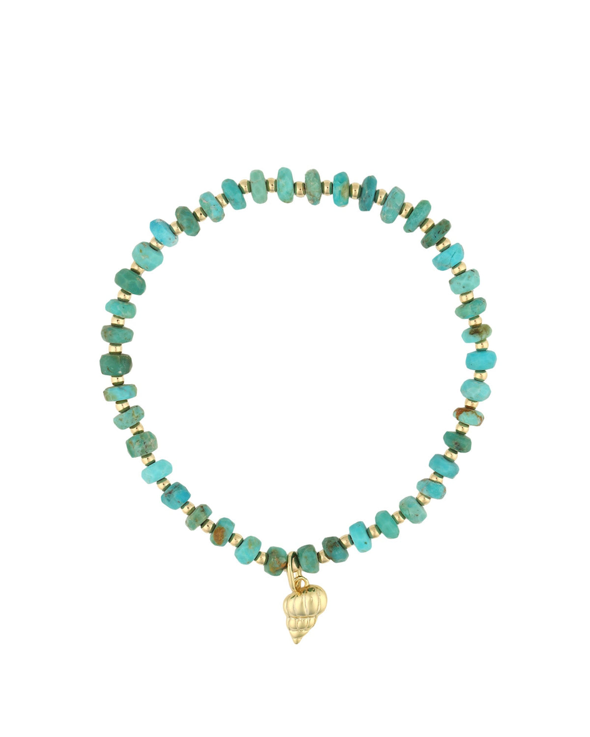 Shell Charm Beaded Turquoise Bracelet
