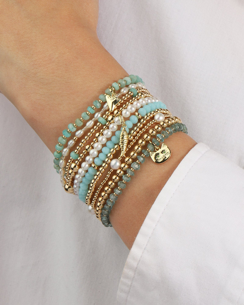 Crystal 5 Saucer Bracelet | 4mm