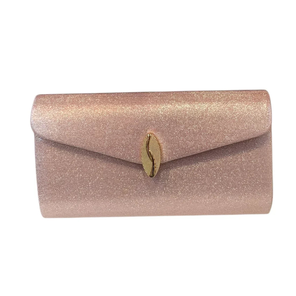 Blush Dress Bag With Disc Clasp And Swirl