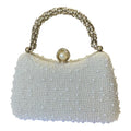 Pearl-embellished Silver Handle clutch