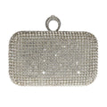 Silver Clutch Dress Bag With Ring Clasp