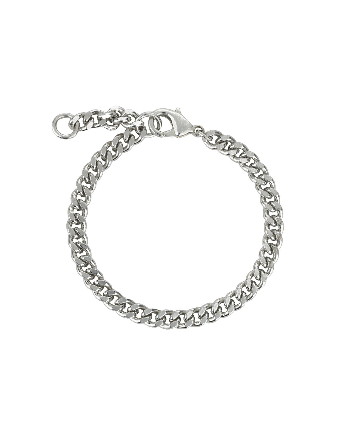 Diamond Cut Flat Curb Chain Bracelet | 5mm