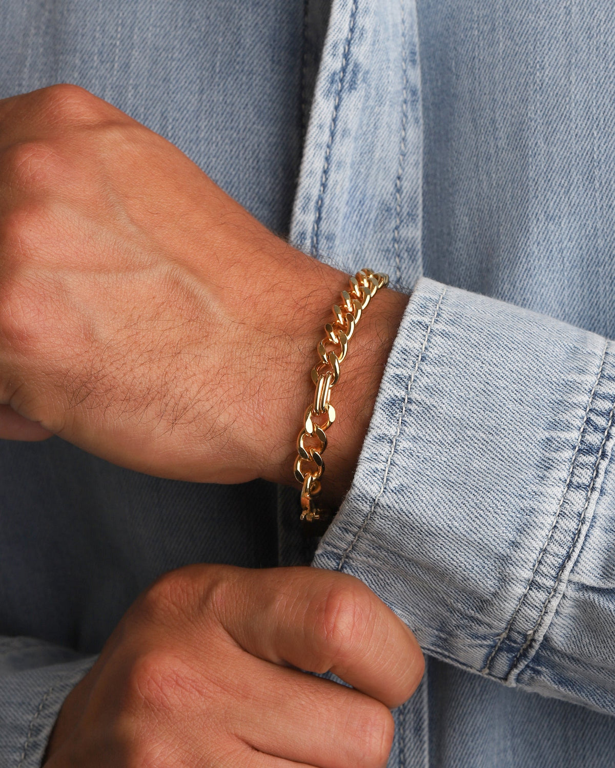 Diamond Cut Flat Curb Chain Bracelet | 8mm