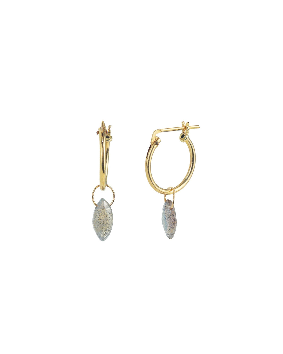 Labradorite Marquise Floating Drop Huggies | 15mm