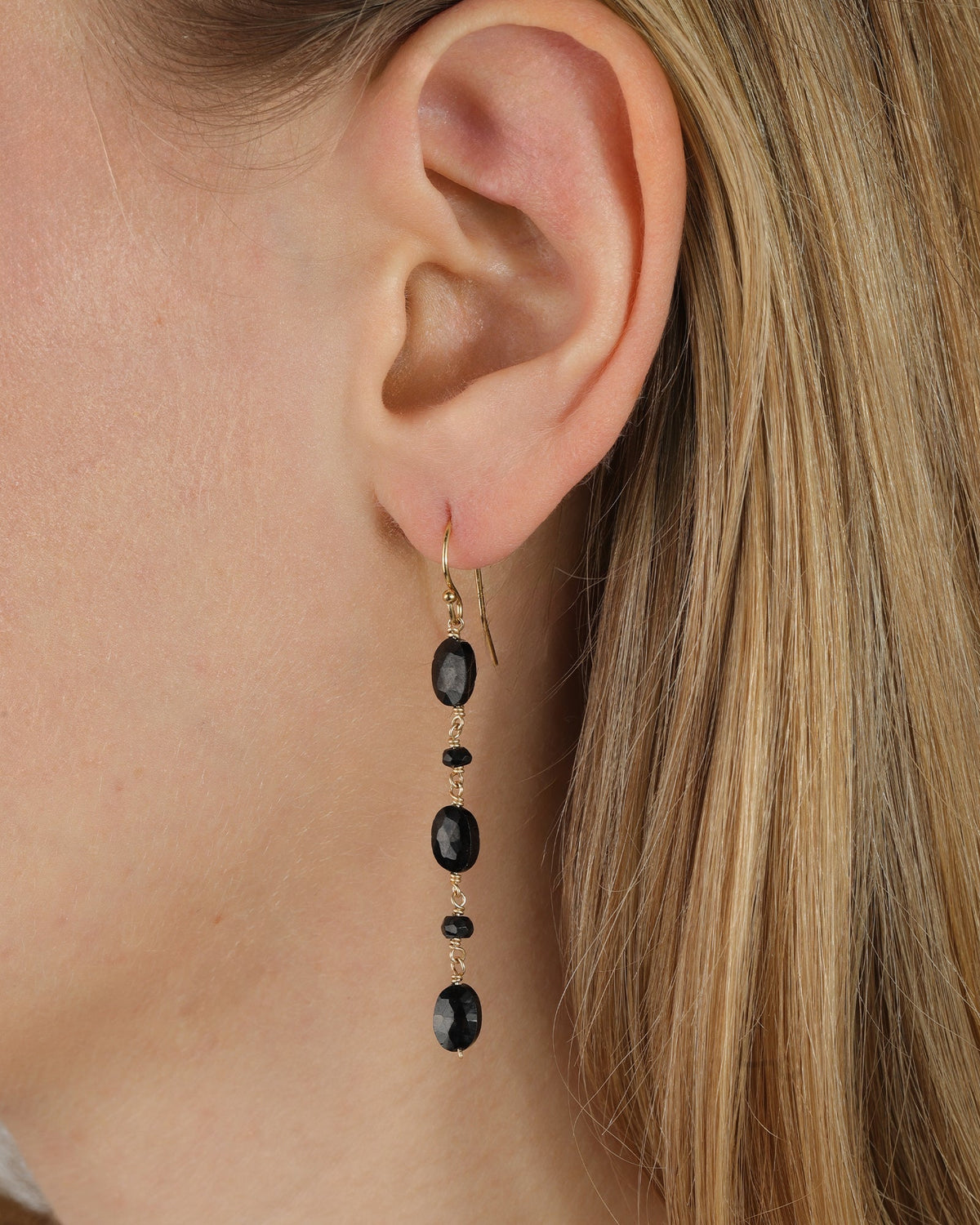 Oval Black Garnet Mixed Drop Hooks
