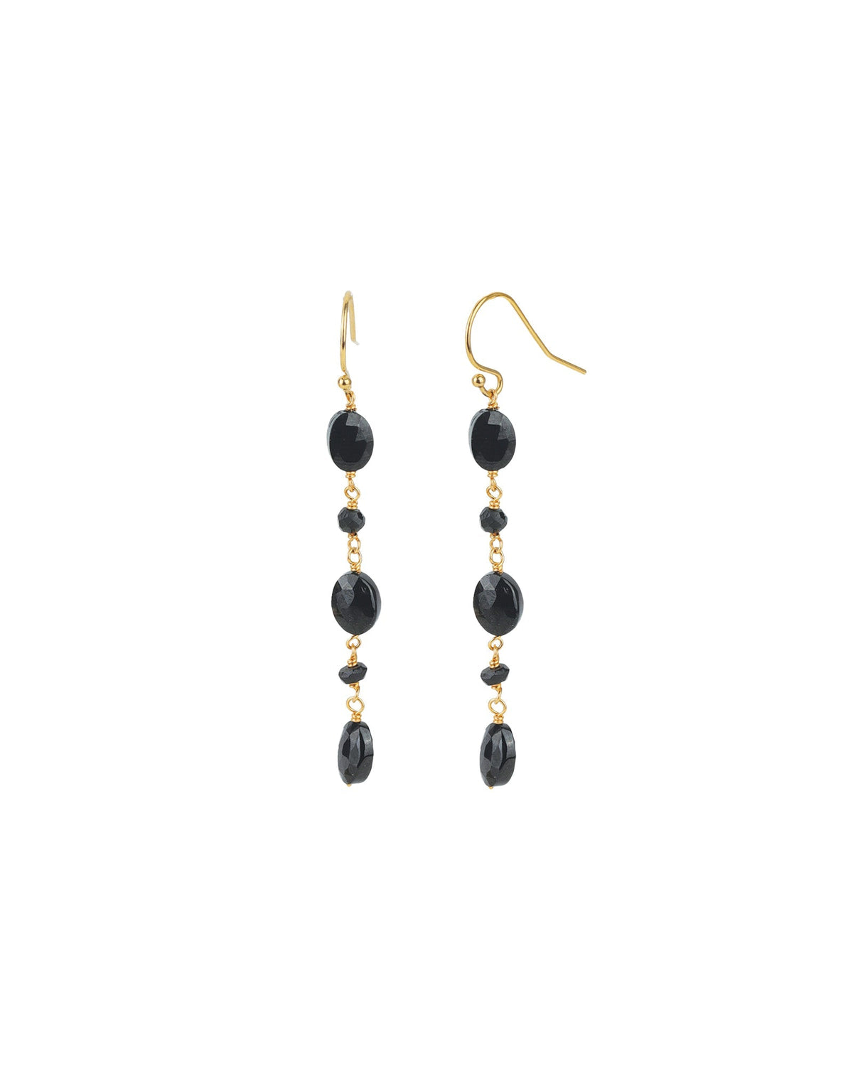 Oval Black Garnet Mixed Drop Hooks