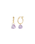 Amethyst Trillion Floating Drop Huggies | 14mm
