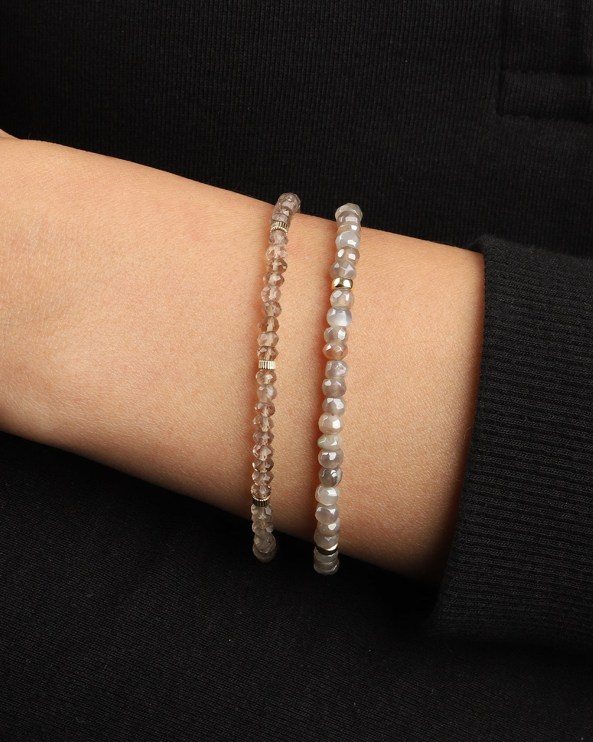 Smoky Quartz Rondelle Bracelet | 3mm