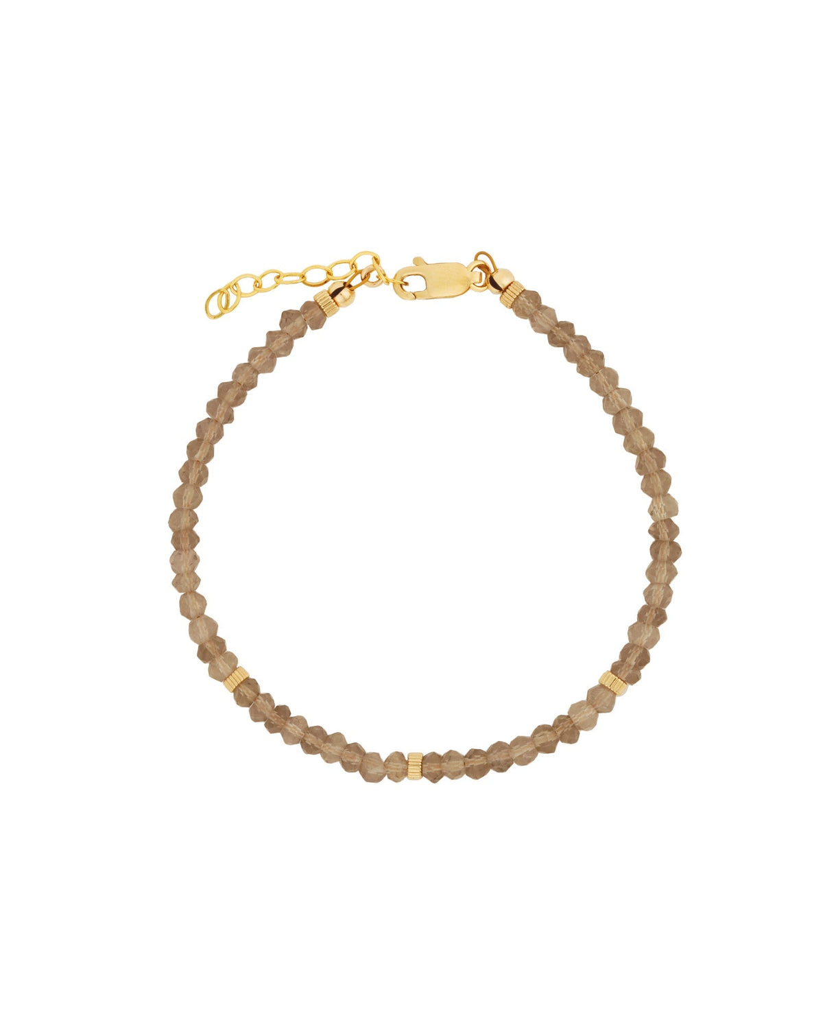 Smoky Quartz Rondelle Bracelet | 3mm