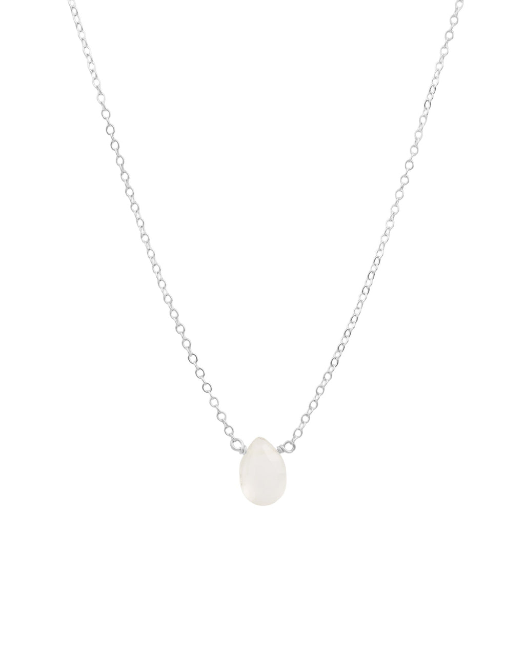 Moonstone Pear Cable Chain Necklace | 6mm
