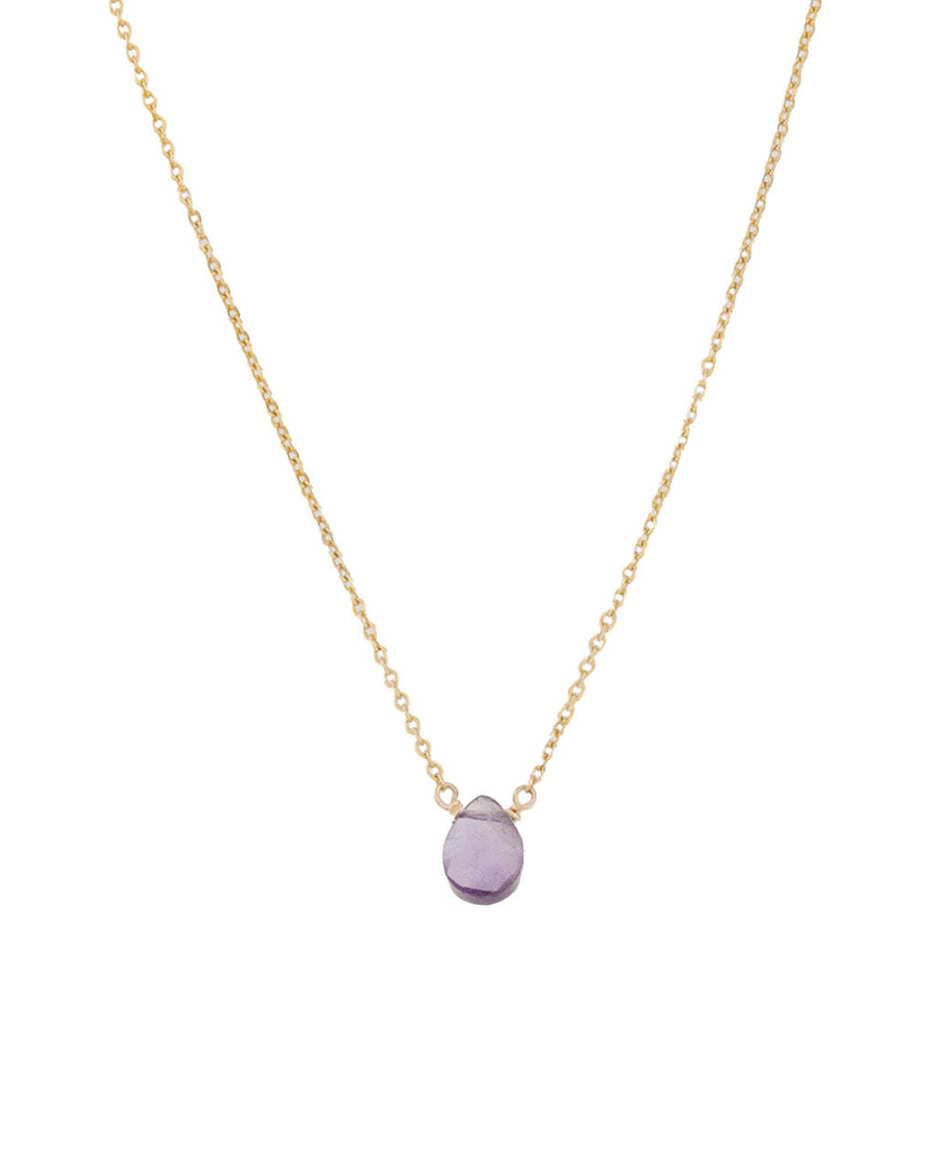 Amethyst Pear Cable Chain Necklace | 6mm