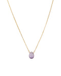 Amethyst Pear Cable Chain Necklace | 6mm