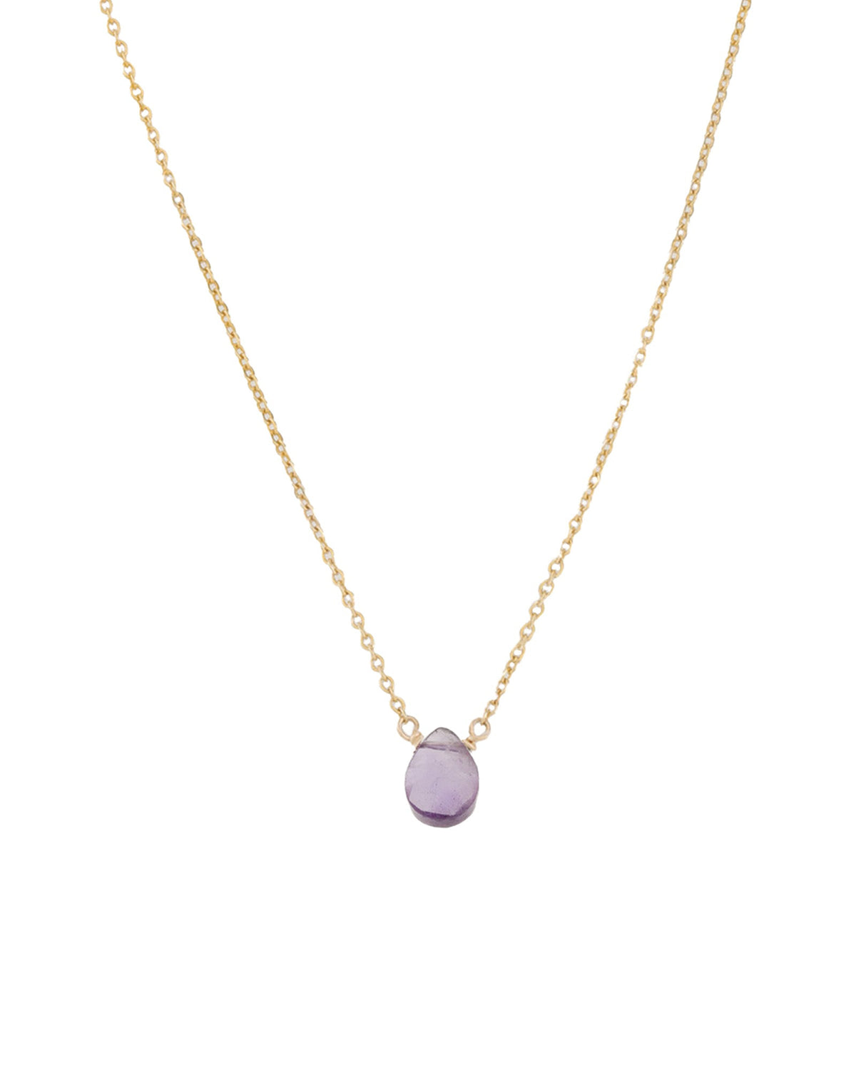 Amethyst Pear Cable Chain Necklace | 6mm