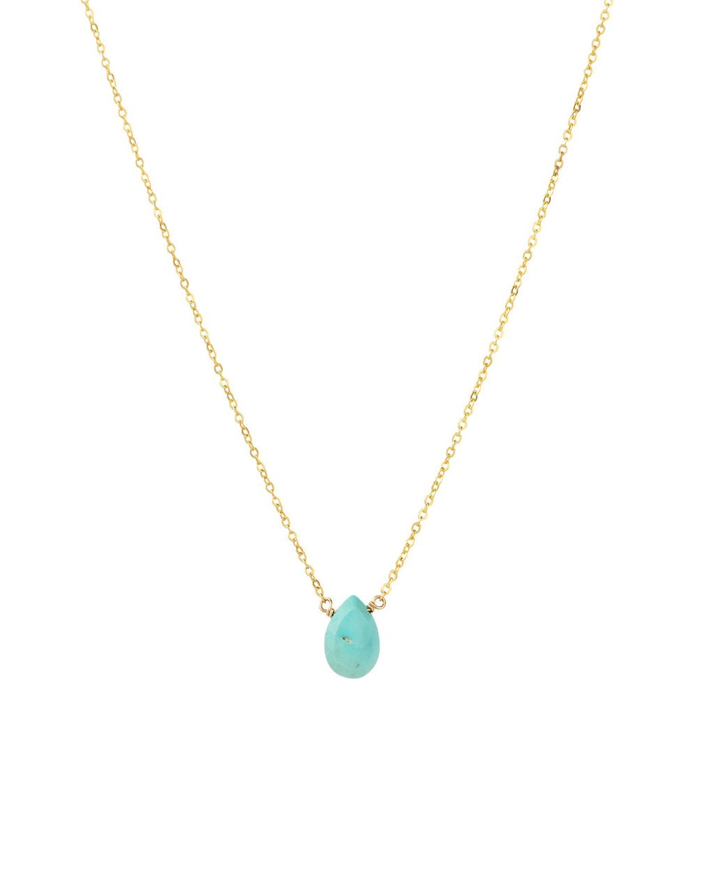 Turquoise Pear Cable Chain Necklace | 6mm