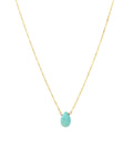 Turquoise Pear Cable Chain Necklace | 6mm