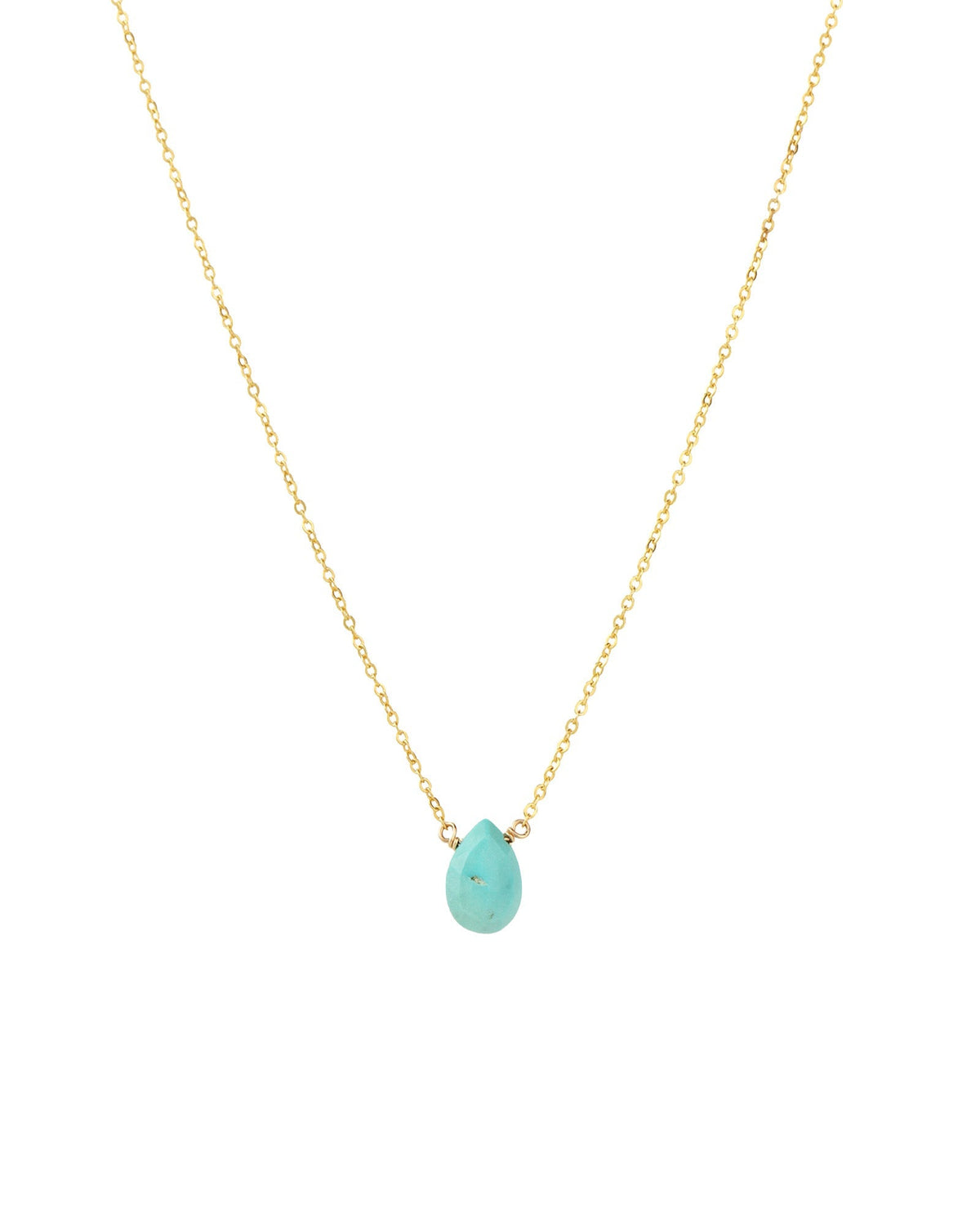 Turquoise Pear Cable Chain Necklace | 6mm