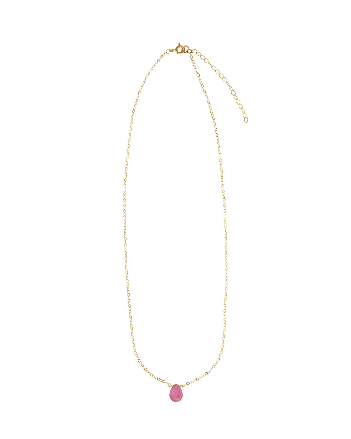 Pink Sapphire Pear Cable Chain Necklace | 6mm