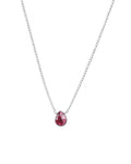Garnet Pear Curb Chain Necklace | 8mm