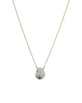 Green Opal Pear Box Chain Necklace | 14mm