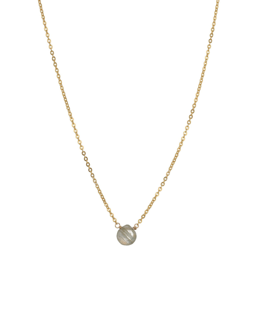 Labradorite Heart Cable Chain Necklace | 6mm