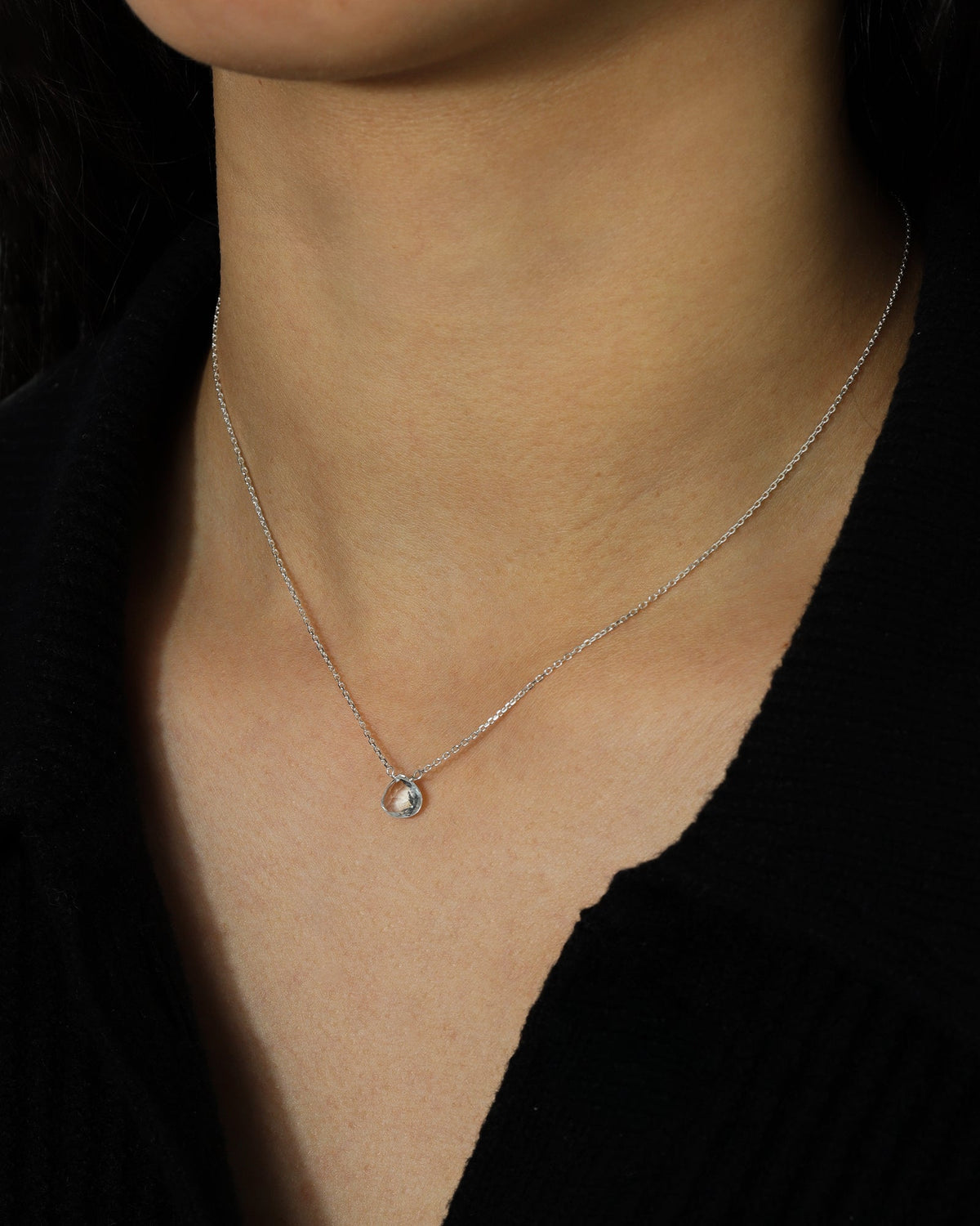 Blue Topaz Heart Cable Chain Necklace | 8mm