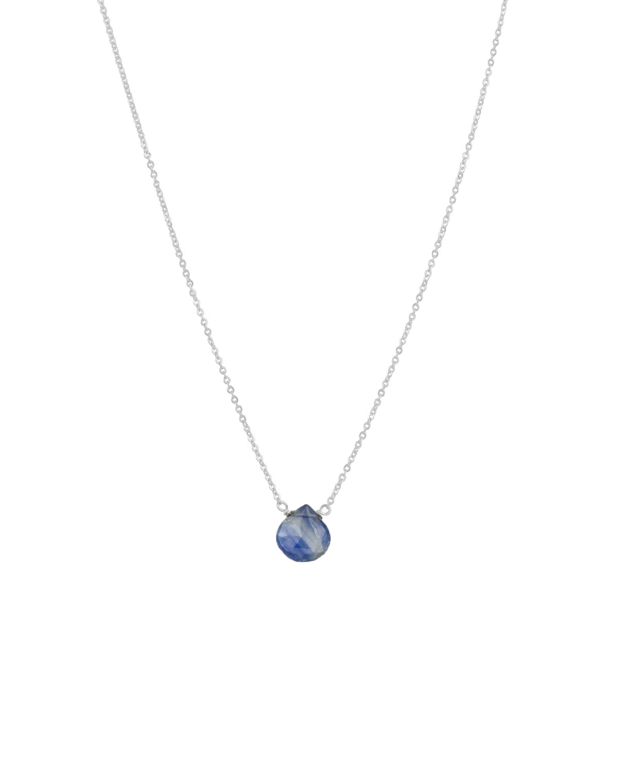 Blue Kyanite Heart Cable Chain Necklace | 8mm