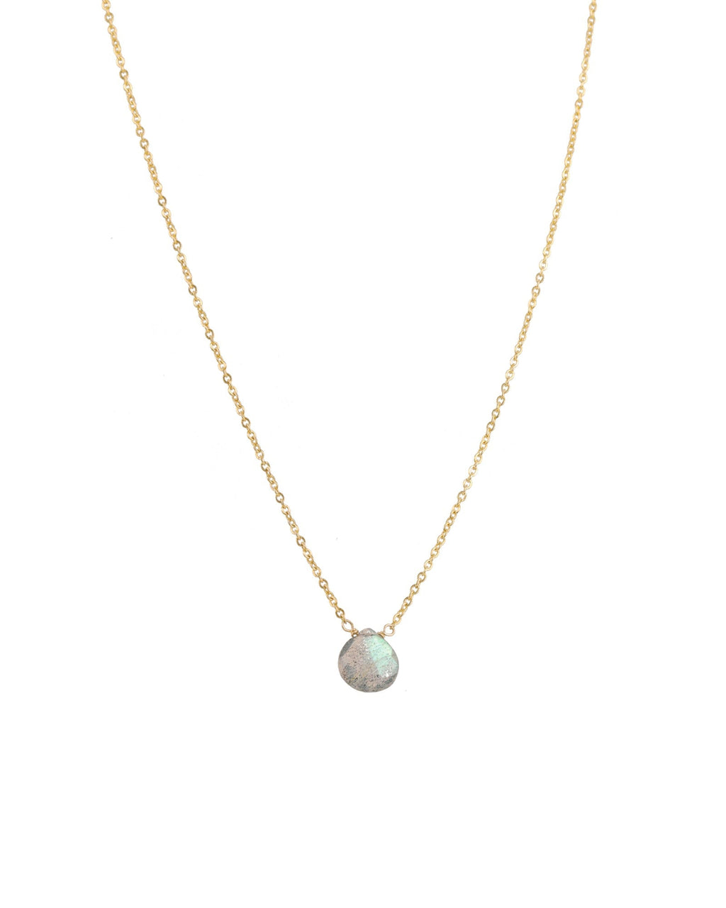 Labradorite Heart Cable Chain Necklace | 8mm