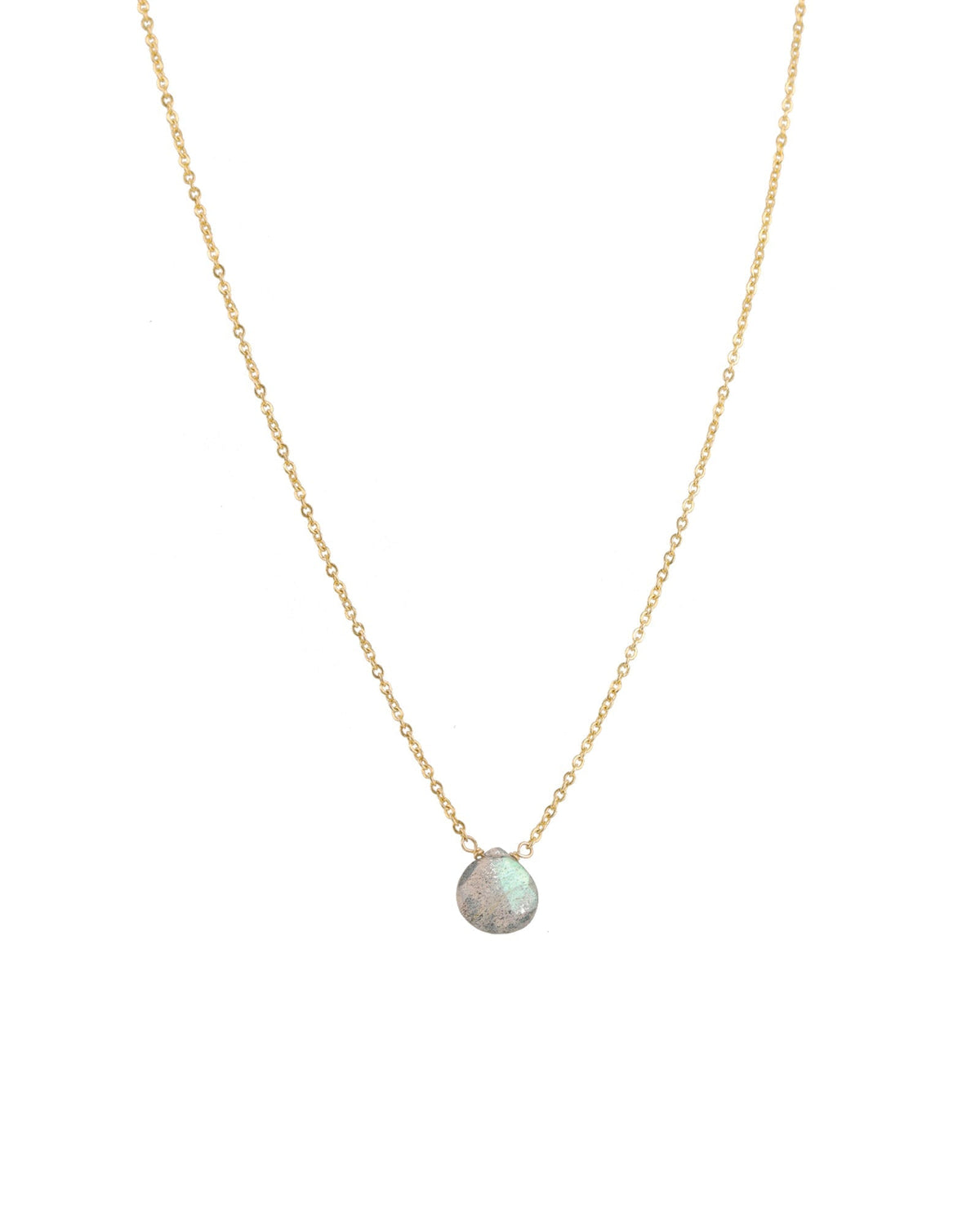 Labradorite Heart Cable Chain Necklace | 8mm