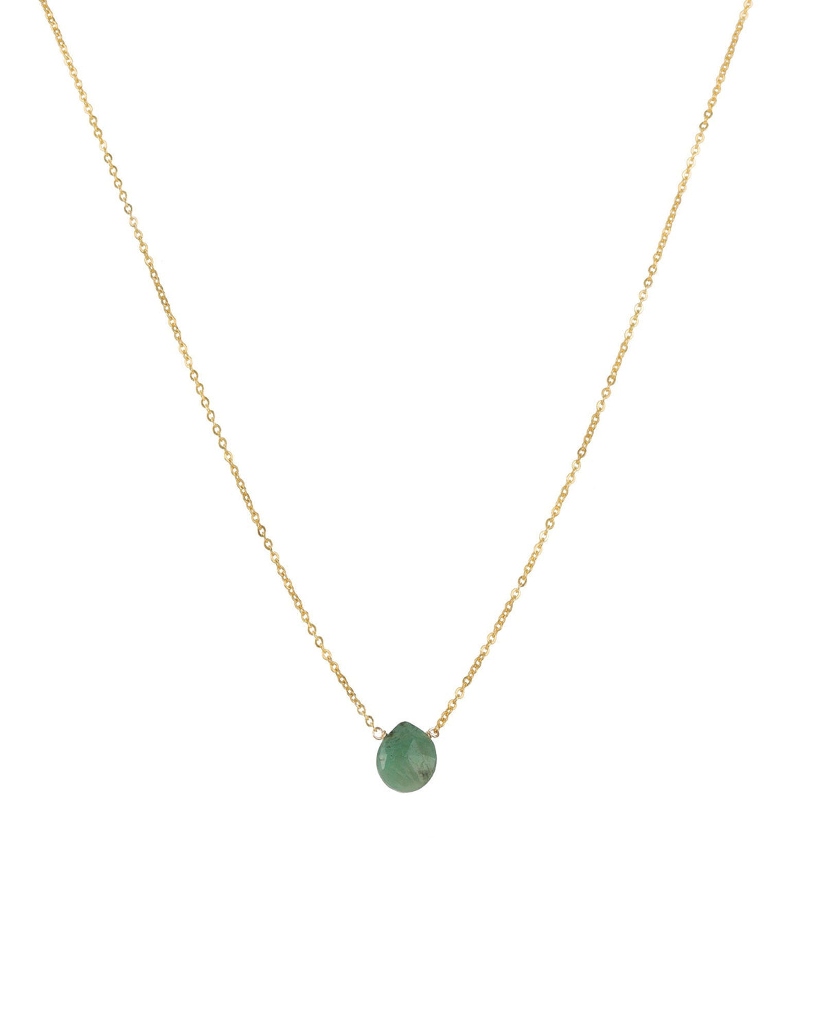 Emerald Heart Cable Chain Necklace | 8mm