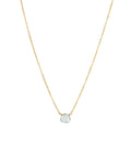 Blue Topaz Heart Cable Chain Necklace | 8mm