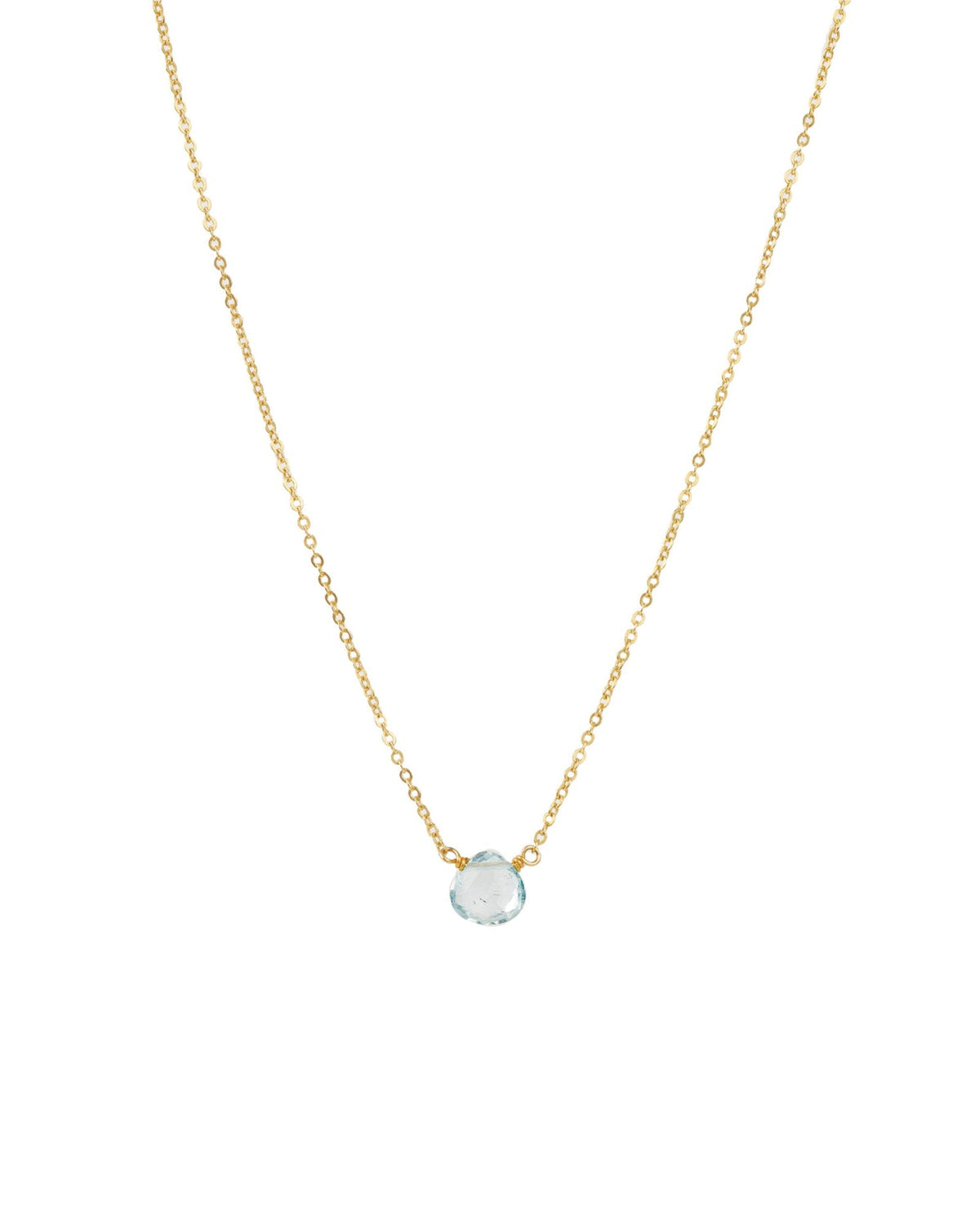 Blue Topaz Heart Cable Chain Necklace | 8mm