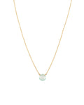 Aqua Chalcedony Heart Cable Chain Necklace | 8mm