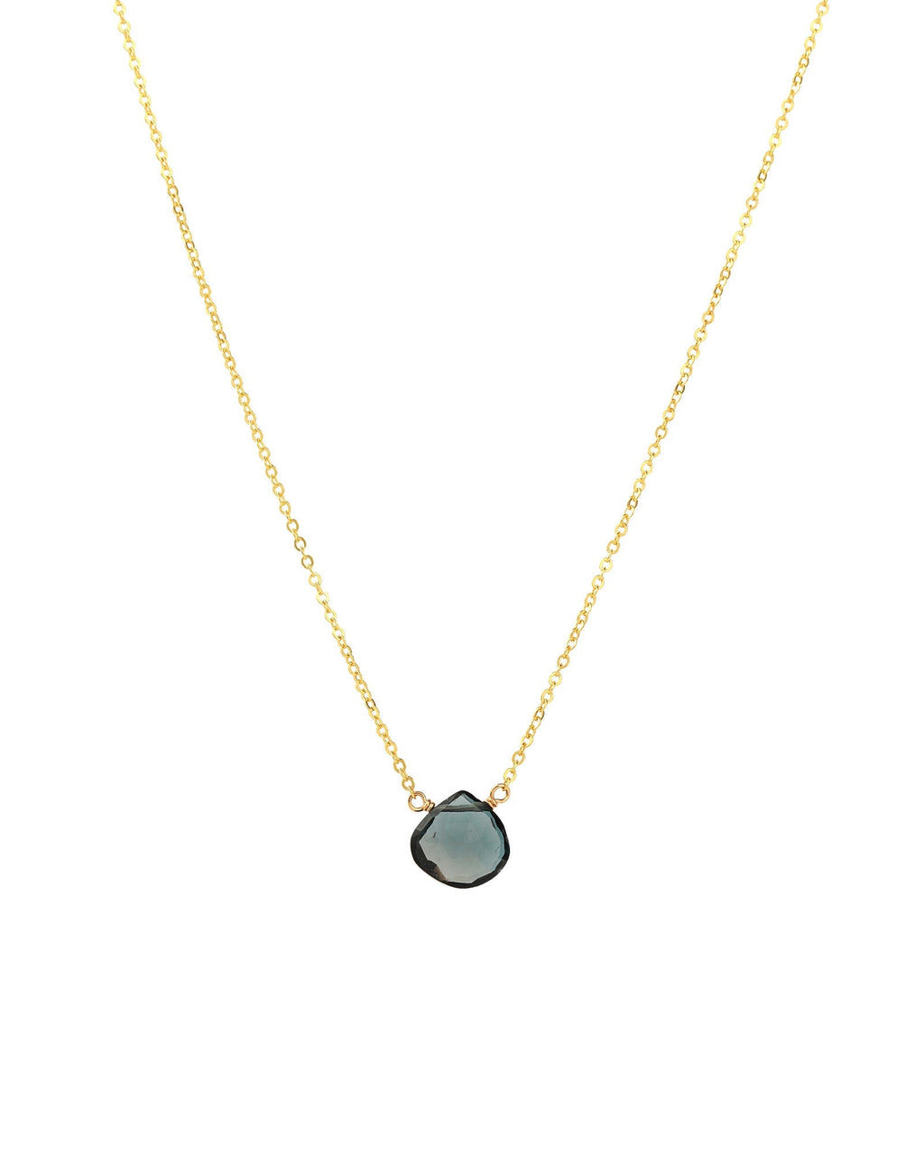 London Blue Topaz Heart Cable Chain Necklace | 8mm