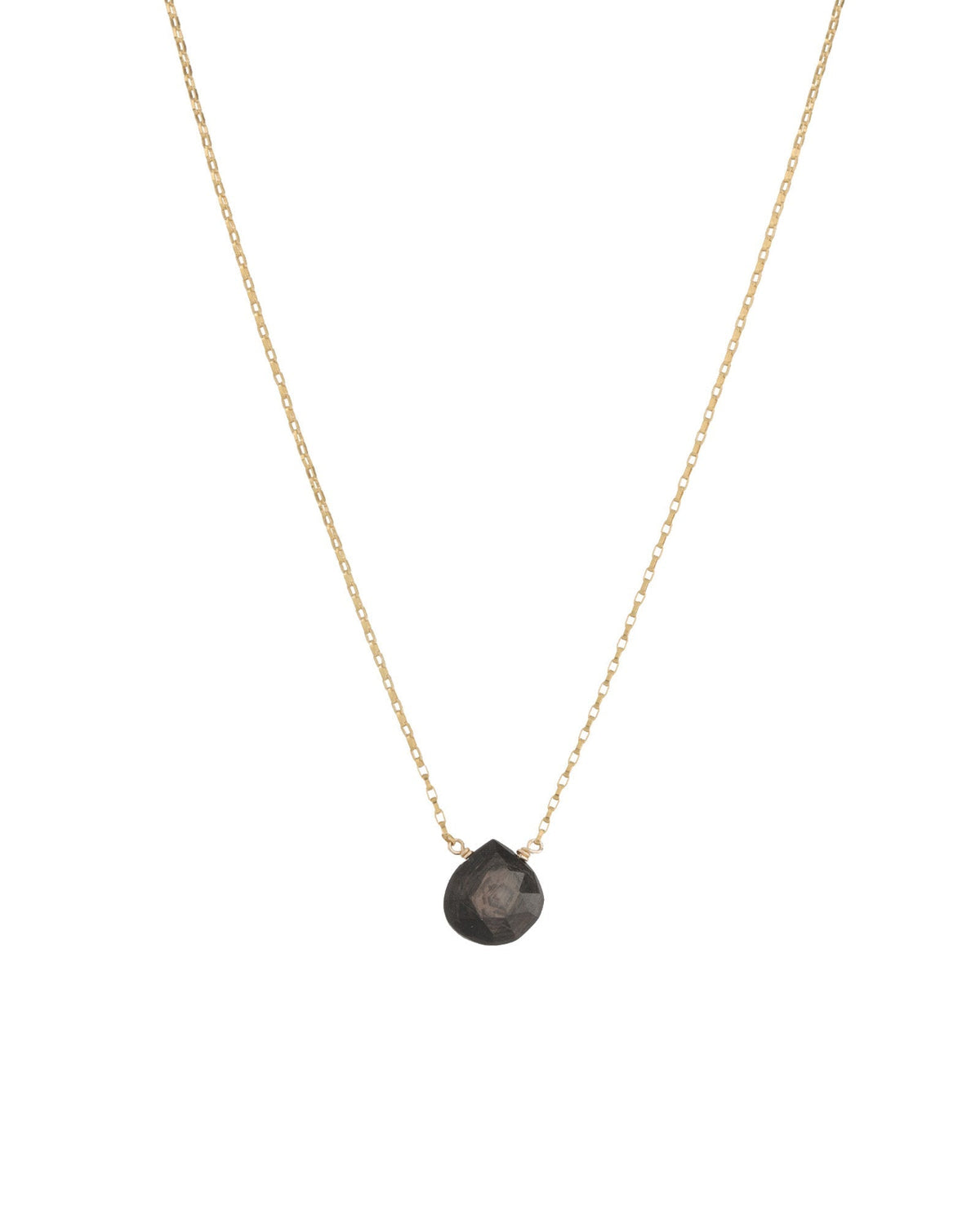 Hypersthene Heart Box Chain Necklace | 10mm