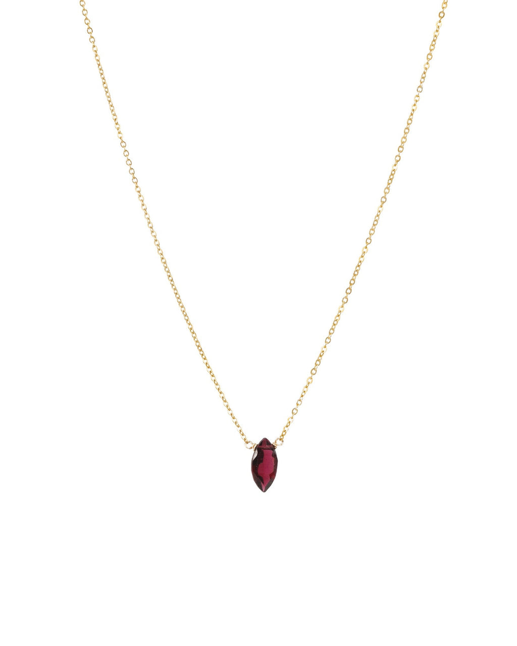 Garnet Marquise Cable Chain Necklace