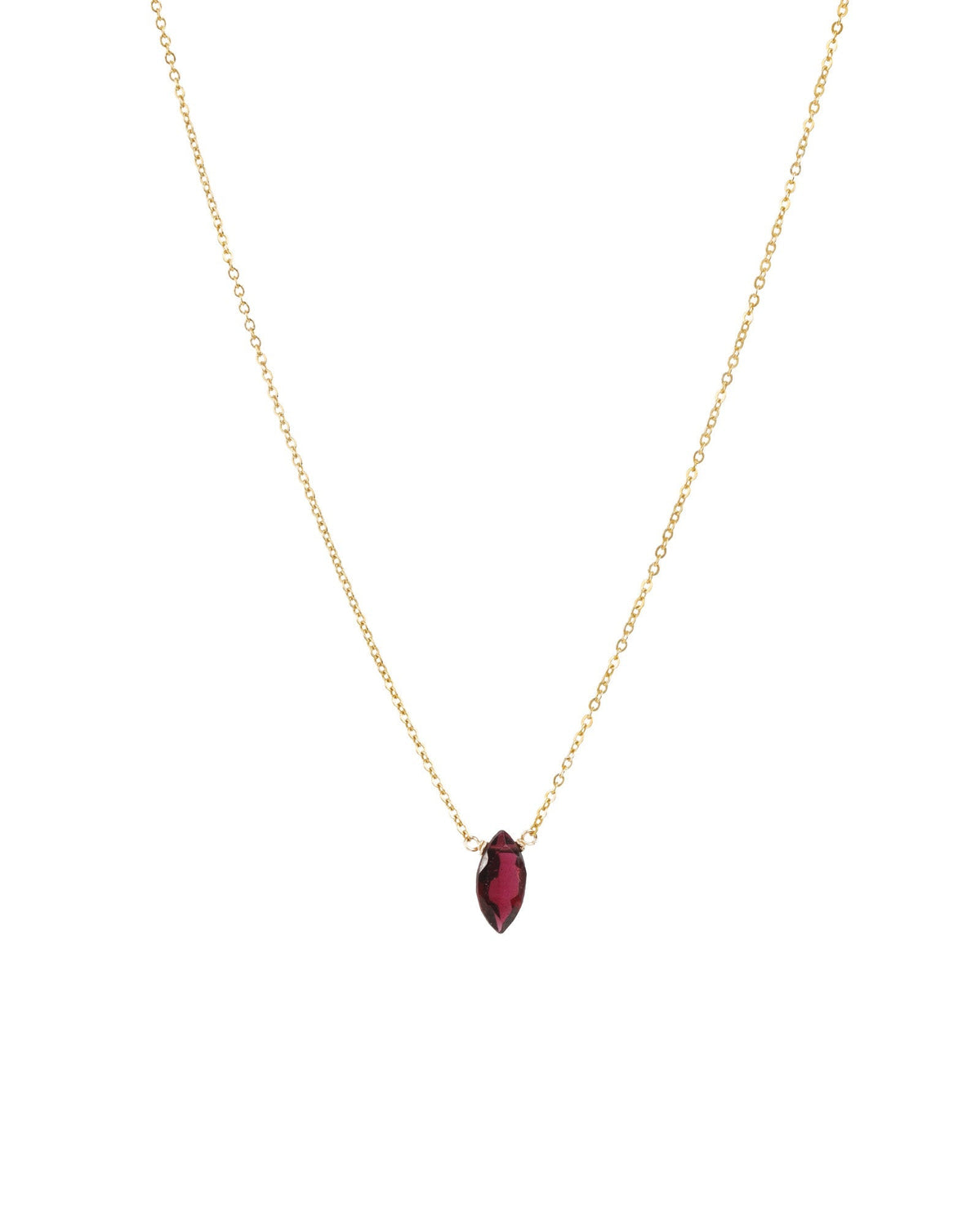Garnet Marquise Cable Chain Necklace