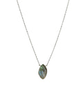 Labradorite Marquise Box Chain Necklace