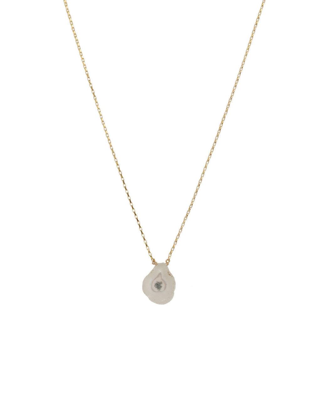 Peacock Quartz Slice Box Chain Necklace | 10mm