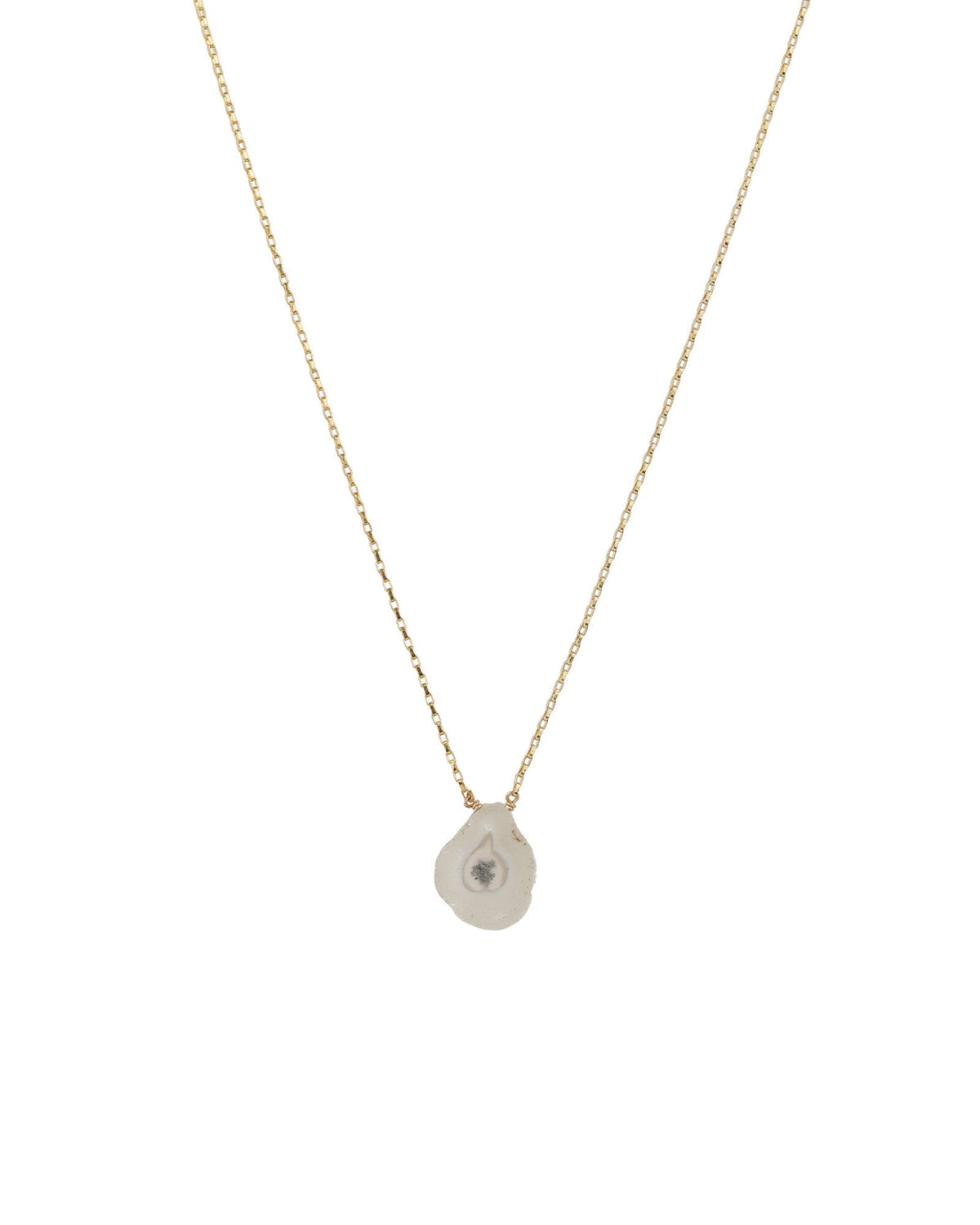 Peacock Quartz Slice Box Chain Necklace | 10mm