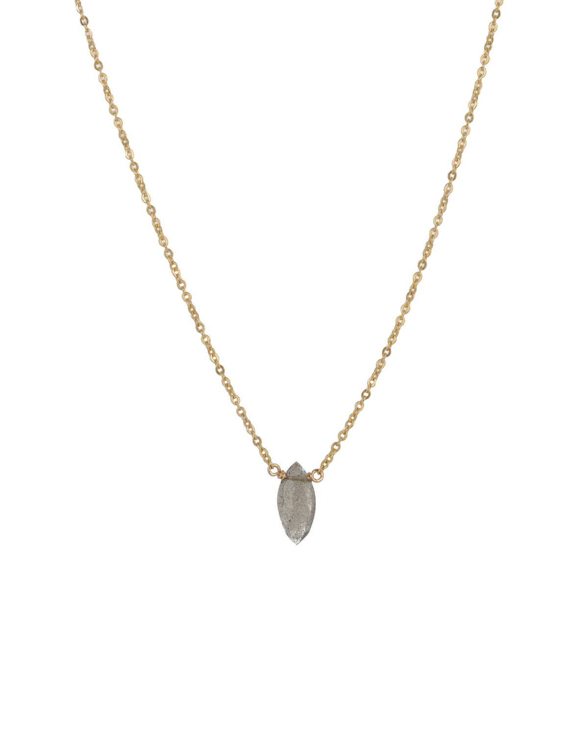 Labradorite Marquise Cable Chain Necklace | 10mm